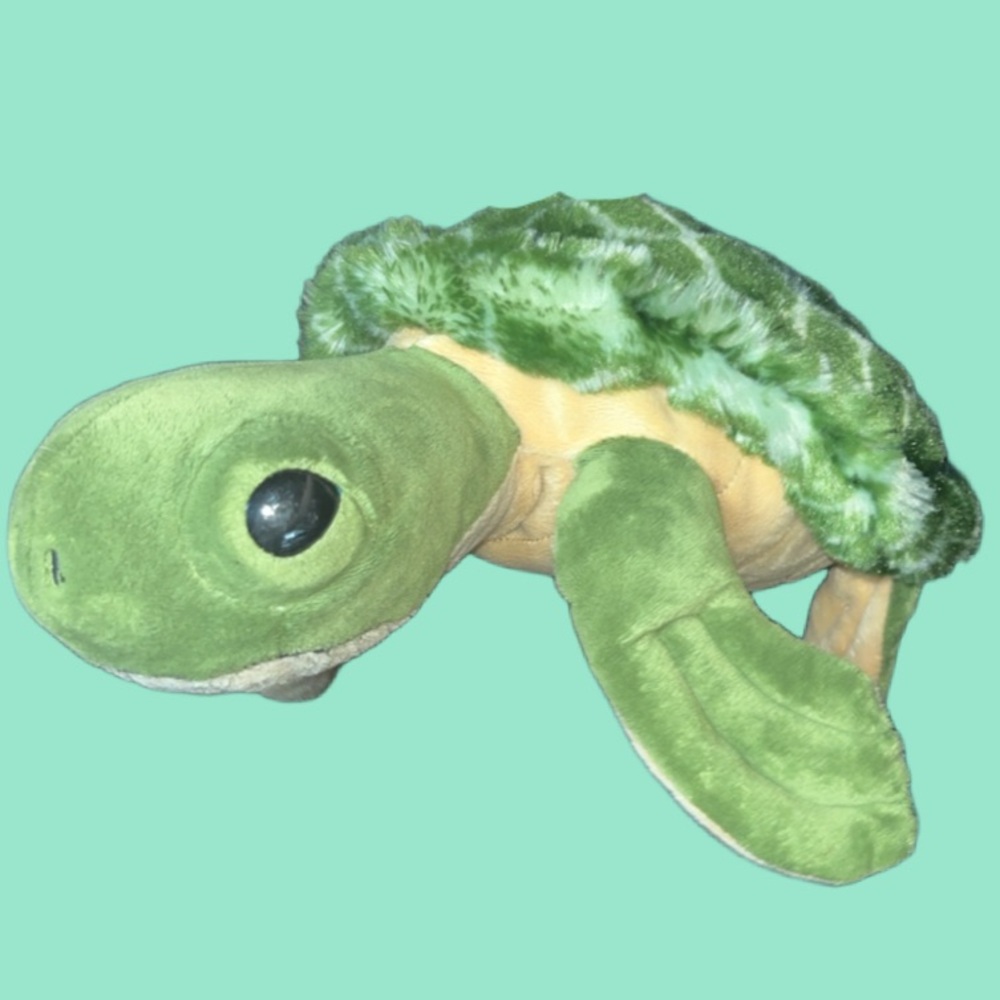 Vintage sea world Realistic turtle plush stuffed animal medium 16”